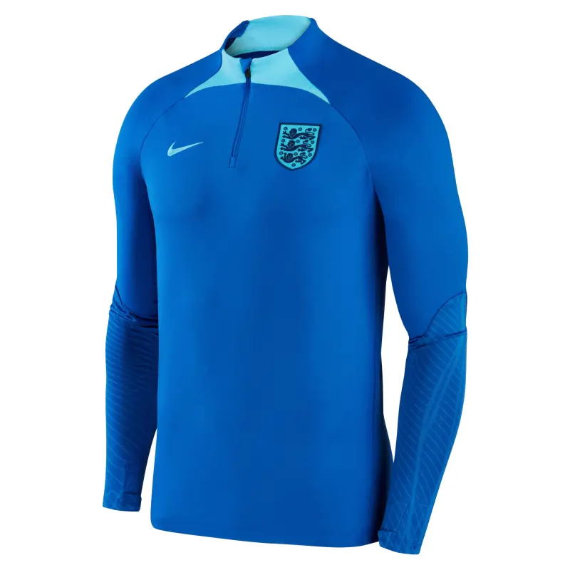Scotland football Jerseys England National Team Nike 2022 Strike Drill Performance Raglan Quarter-Zip Long Sleeve Top – Blue Collection – Official Soccer Apparel