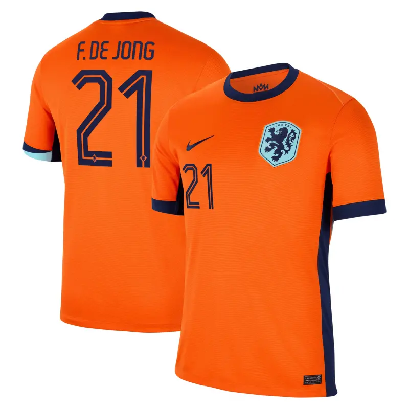 Scotland football Jerseys Frenkie de Jong Netherlands National Team Nike 2024 Home Replica Jersey – Orange Collection – Official Soccer Apparel