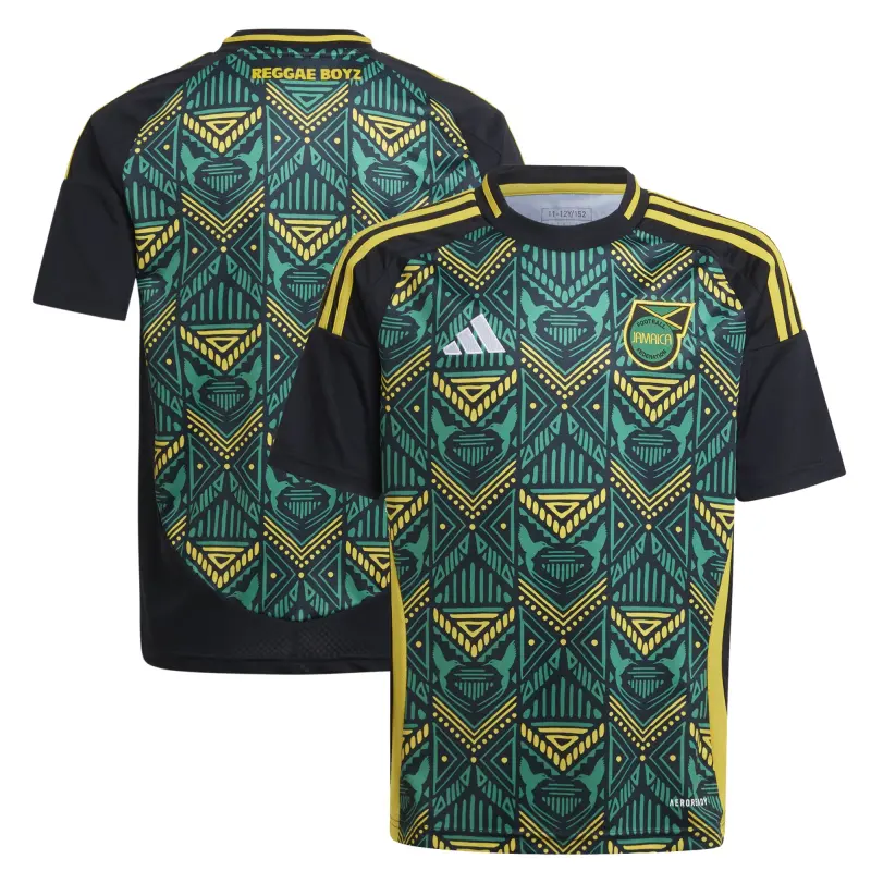 Scotland football Jerseys Jamaica National Team adidas Youth 2024 Away Replica Jersey – Black Collection – Official Soccer Apparel