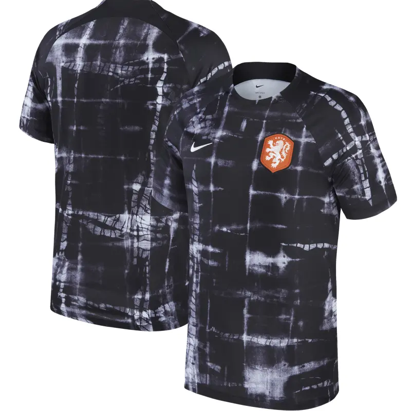 Scotland football Jerseys Netherlands National Team Nike 2022/23 Pre-Match Top – Black Collection – Official Soccer Apparel