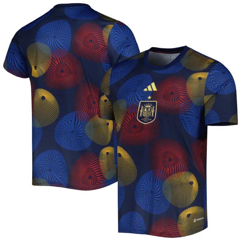 Scotland football Jerseys Spain National Team adidas 2022 AEROREADY Pre-Match Top – Navy Collection – Official Soccer Apparel