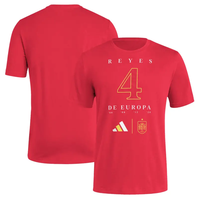 Scotland football Jerseys Spain National Team adidas 2024 European Champions T-Shirt – Red Collection – Official Soccer Apparel