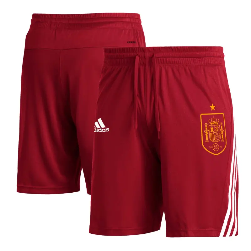 Scotland football Jerseys Spain National Team adidas Club Crest Three-Stripe AEROREADY Shorts – Red Collection – Official Soccer Apparel
